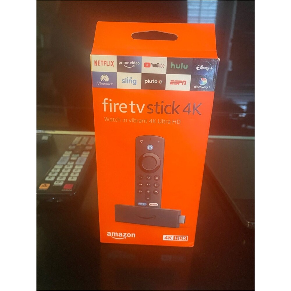 Amazon Fire TV Stick 4K – Orange Packaging with Black Remote